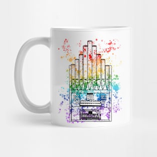 Church Organ Rainbow Colours Organist Musician Mug